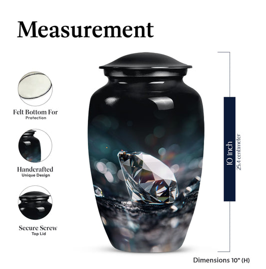 10-inch diamond cremation urn