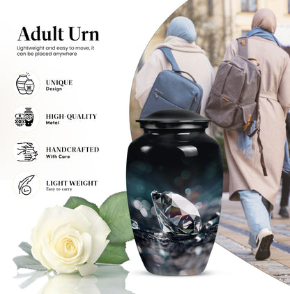 10-inch diamond cremation urn
