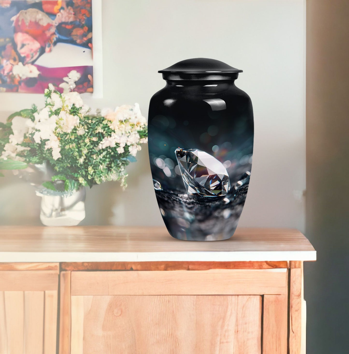 10-inch diamond cremation urn