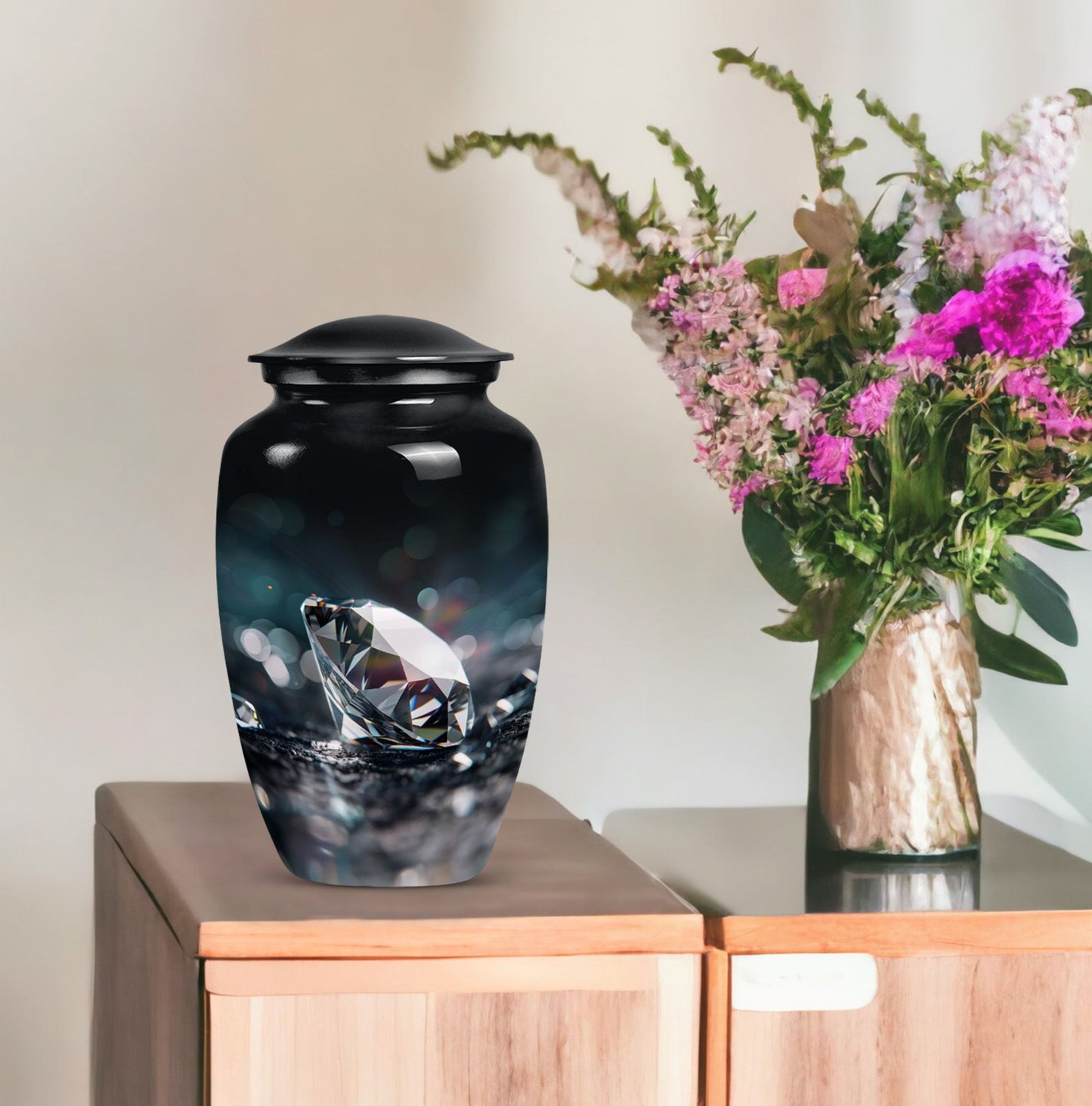 10-inch diamond cremation urn
