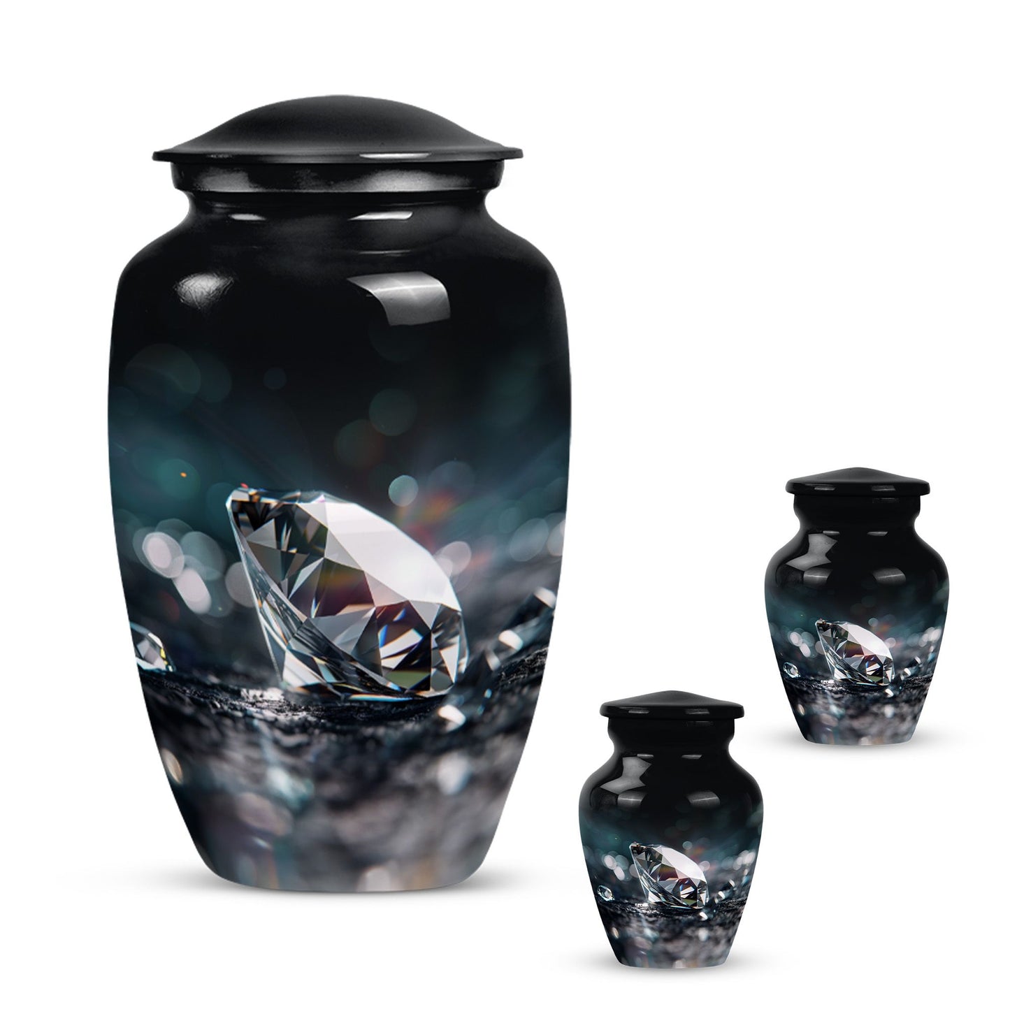 10-inch diamond cremation urn