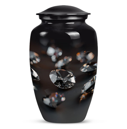 Classic diamond Urn-  burial funeral cremation urn