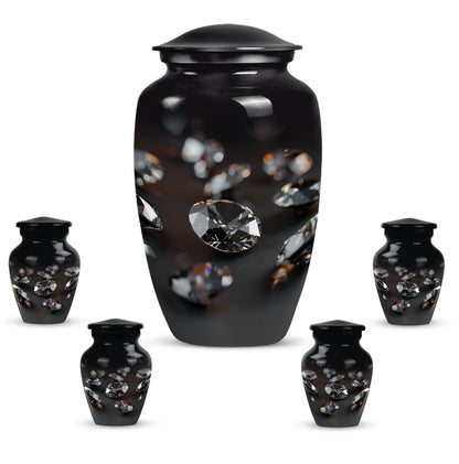 Classic diamond Urn-  burial funeral cremation urn