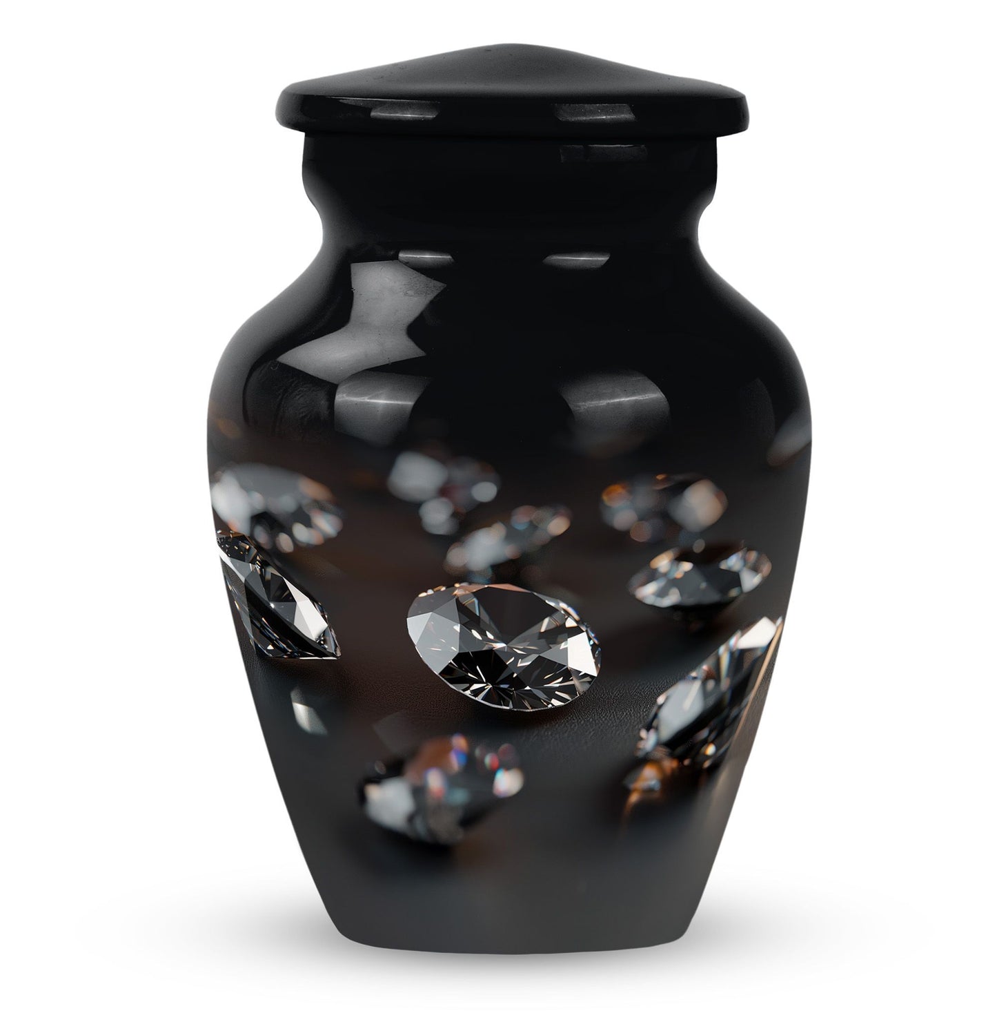 Classic diamond Urn-  burial funeral cremation urn
