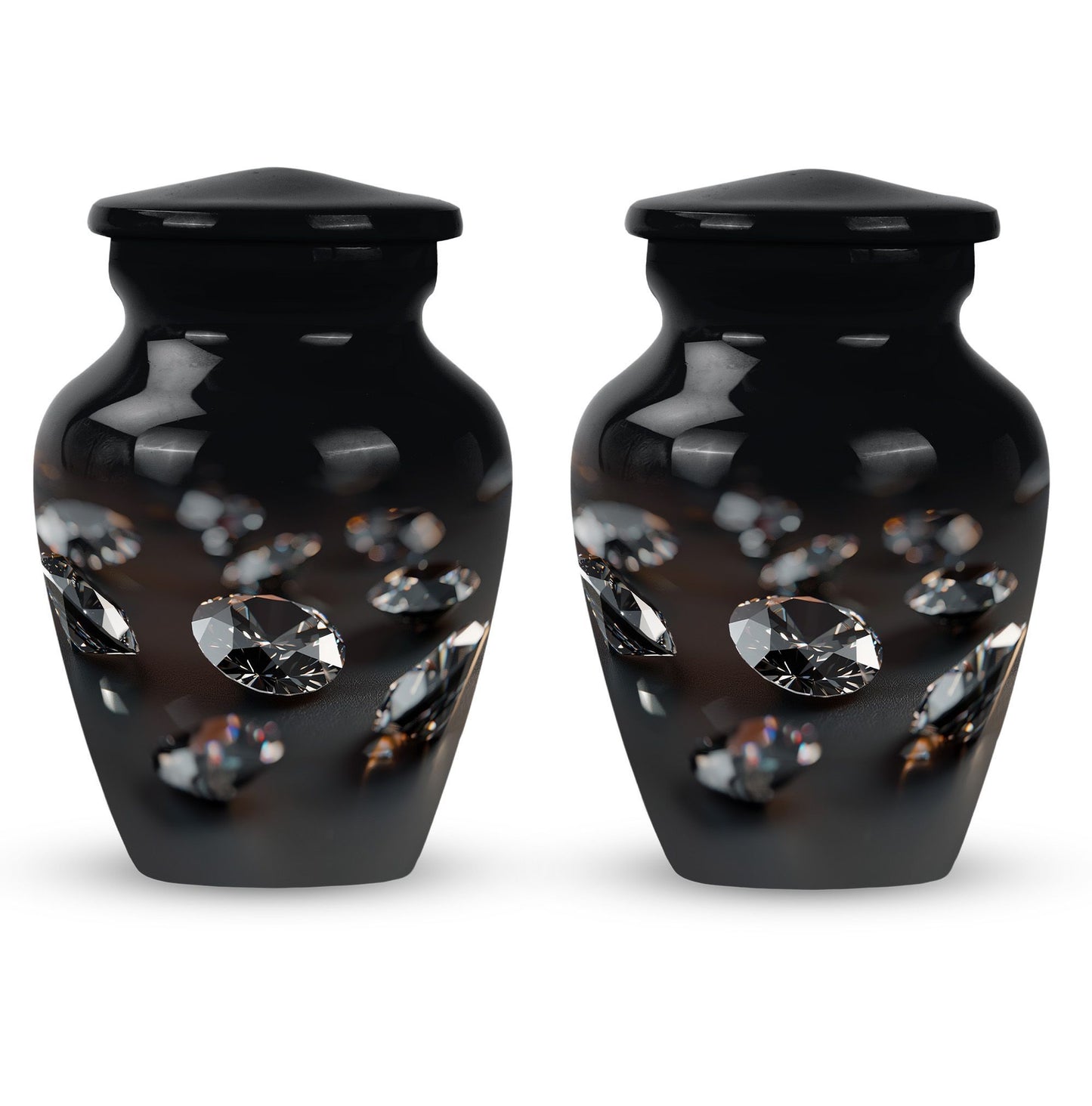 Classic diamond Urn-  burial funeral cremation urn