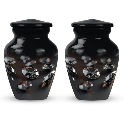 Classic diamond Urn-  burial funeral cremation urn