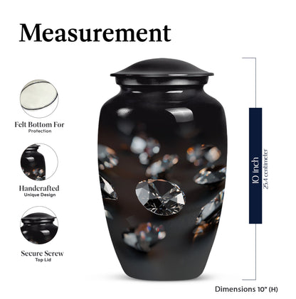 Classic diamond Urn-  burial funeral cremation urn