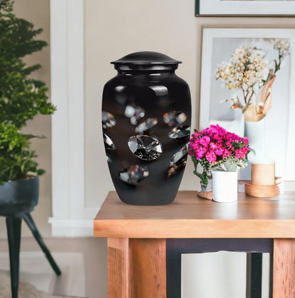 Classic diamond Urn-  burial funeral cremation urn