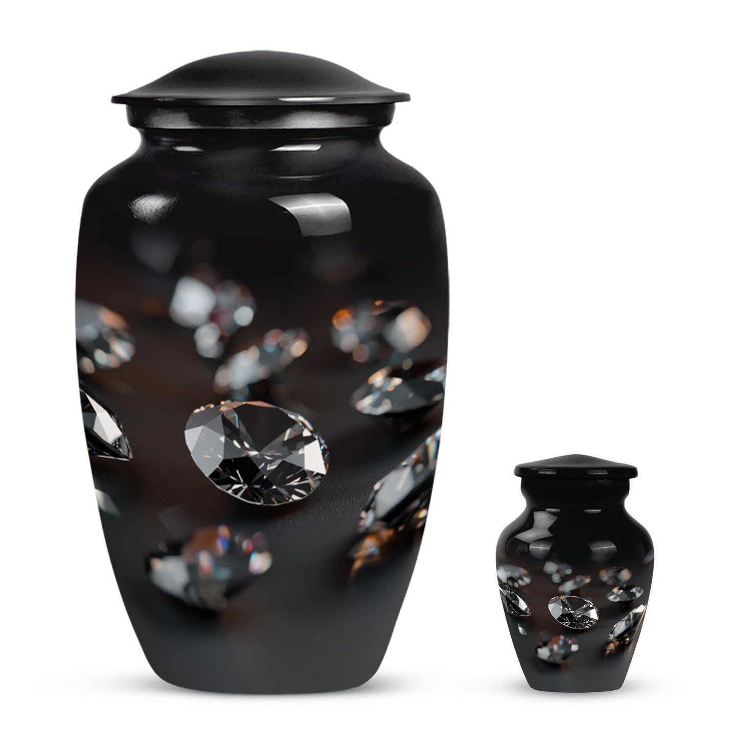 Classic diamond Urn-  burial funeral cremation urn
