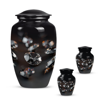 Classic diamond Urn-  burial funeral cremation urn