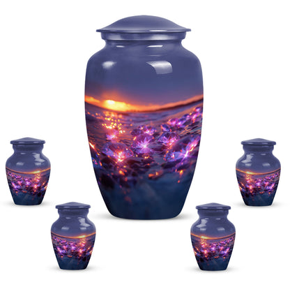 Classic 10-inch diamond urn for adult ashes.