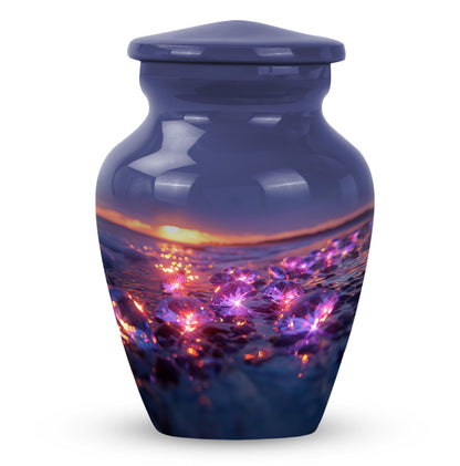 Classic 10-inch diamond urn for adult ashes.