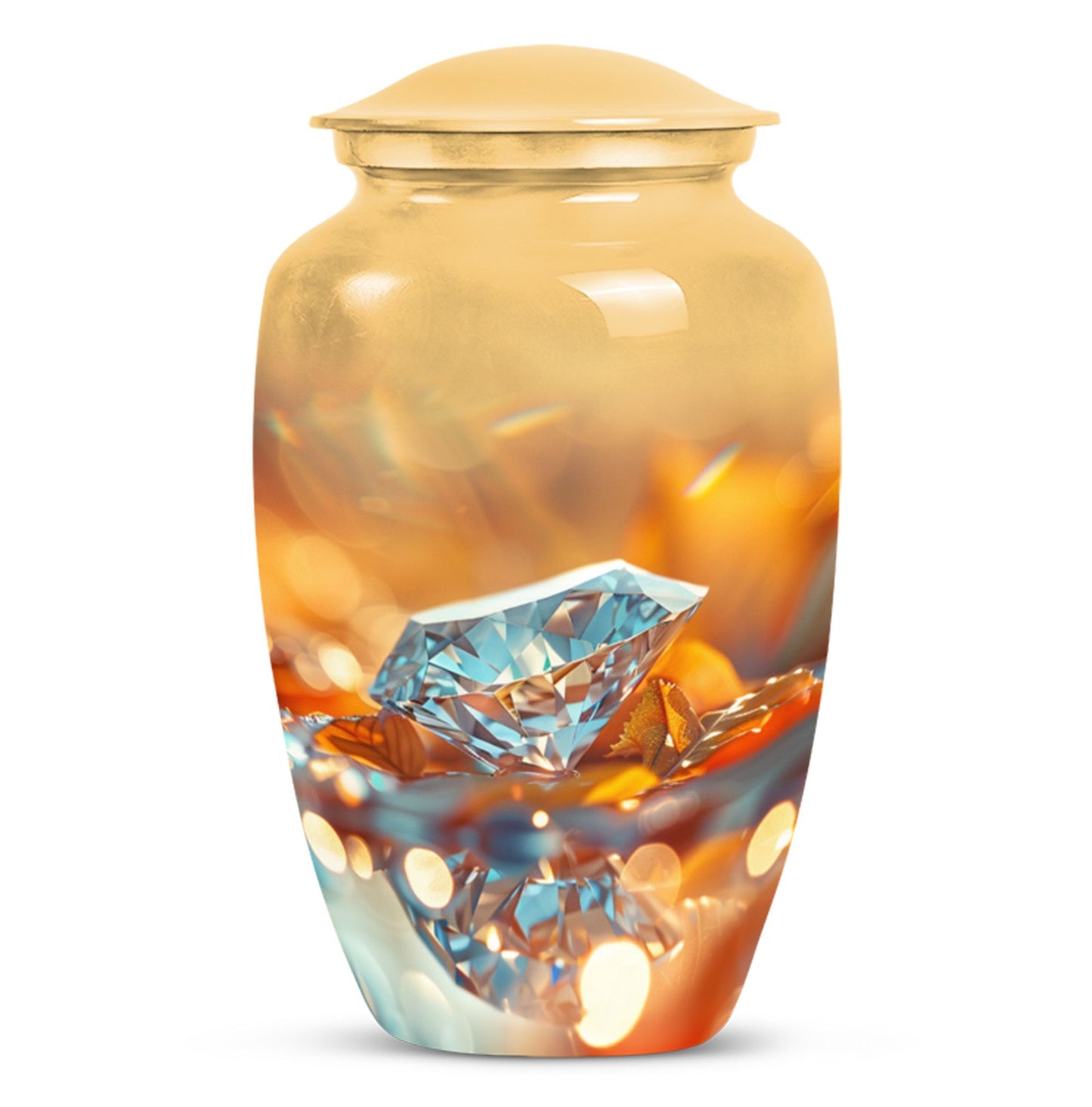 Classic diamond urn, aluminium material.