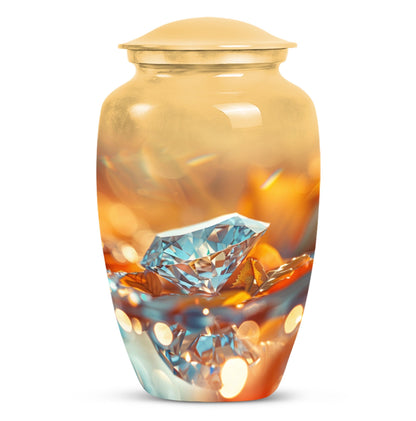 Classic diamond urn, aluminium material.