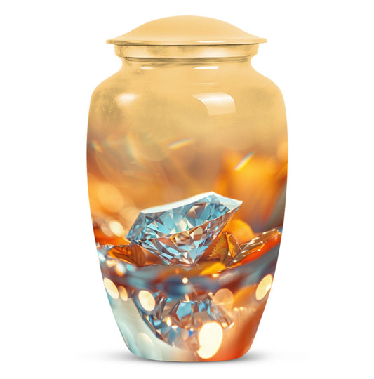 Classic diamond urn, aluminium material.
