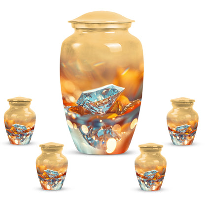 Classic diamond urn, aluminium material.
