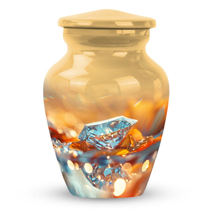 Classic diamond urn, aluminium material.