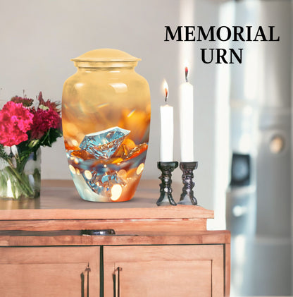 Classic diamond urn, aluminium material.