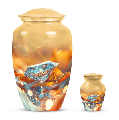 Classic diamond urn, aluminium material.