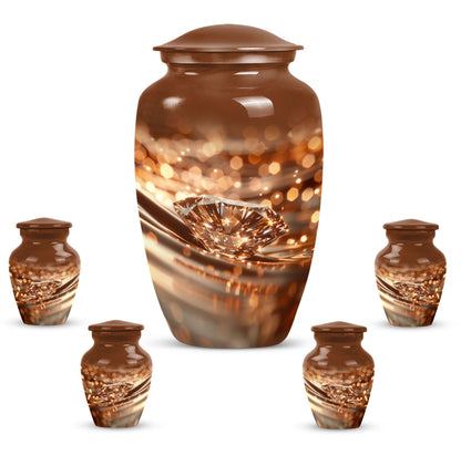 10-inch diamond Urn, classic design cremation urn.