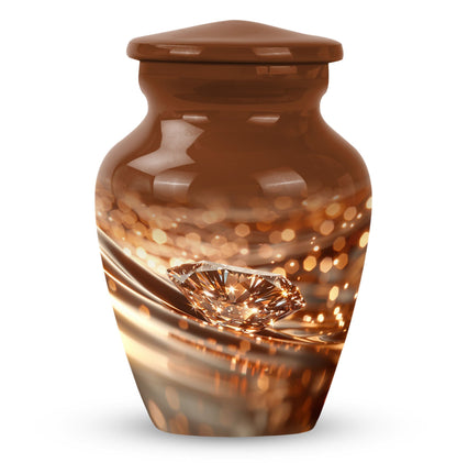 10-inch diamond Urn, classic design cremation urn.