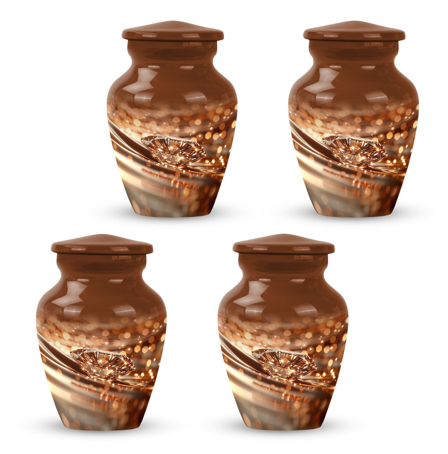 10-inch diamond Urn, classic design cremation urn.