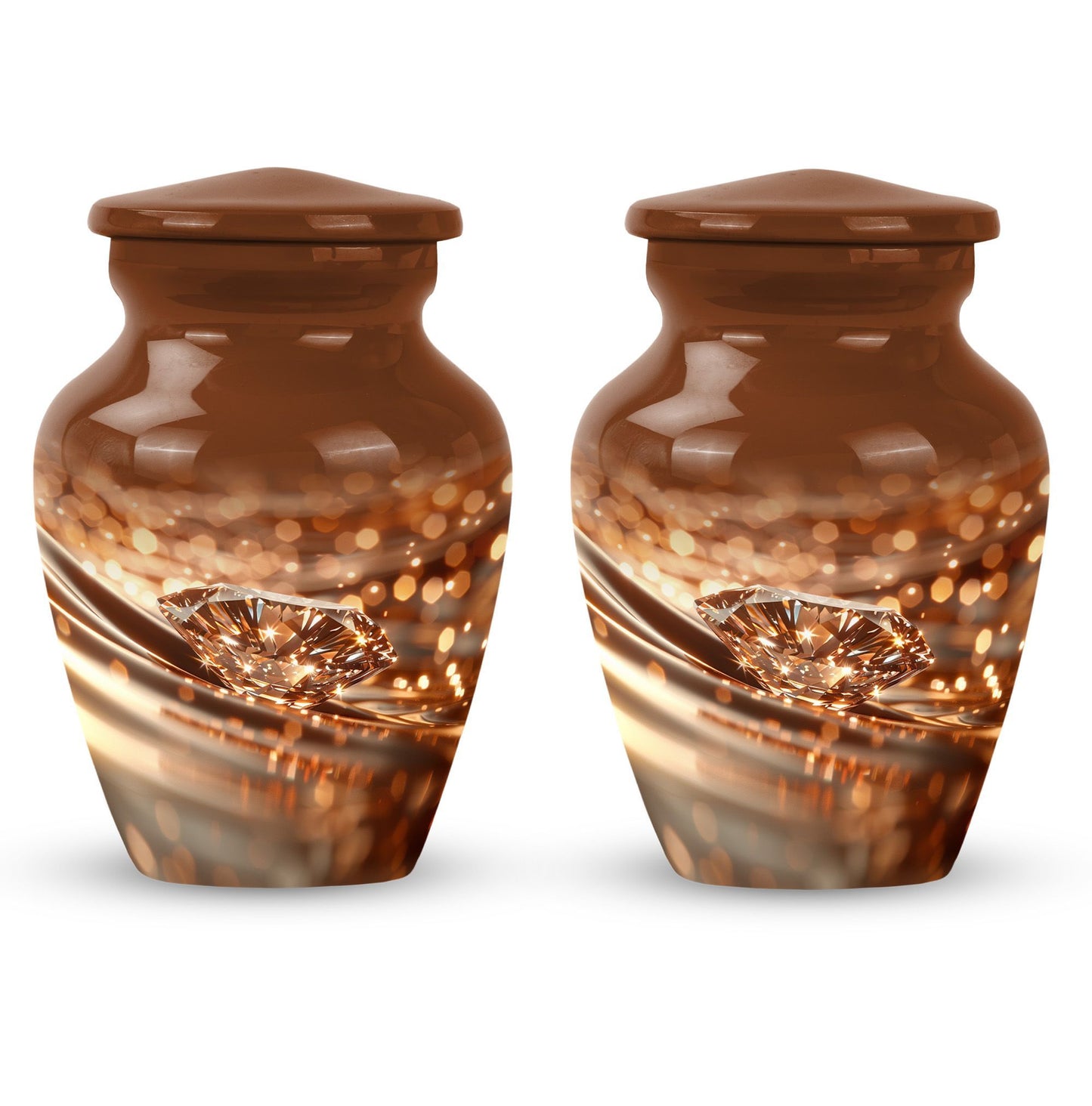 10-inch diamond Urn, classic design cremation urn.