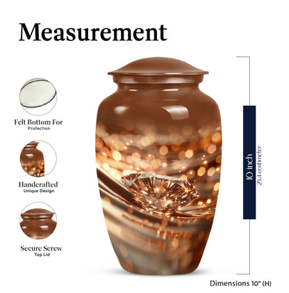 10-inch diamond Urn, classic design cremation urn.