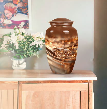 10-inch diamond Urn, classic design cremation urn.