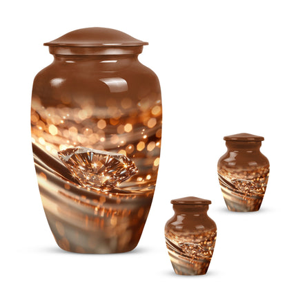 10-inch diamond Urn, classic design cremation urn.