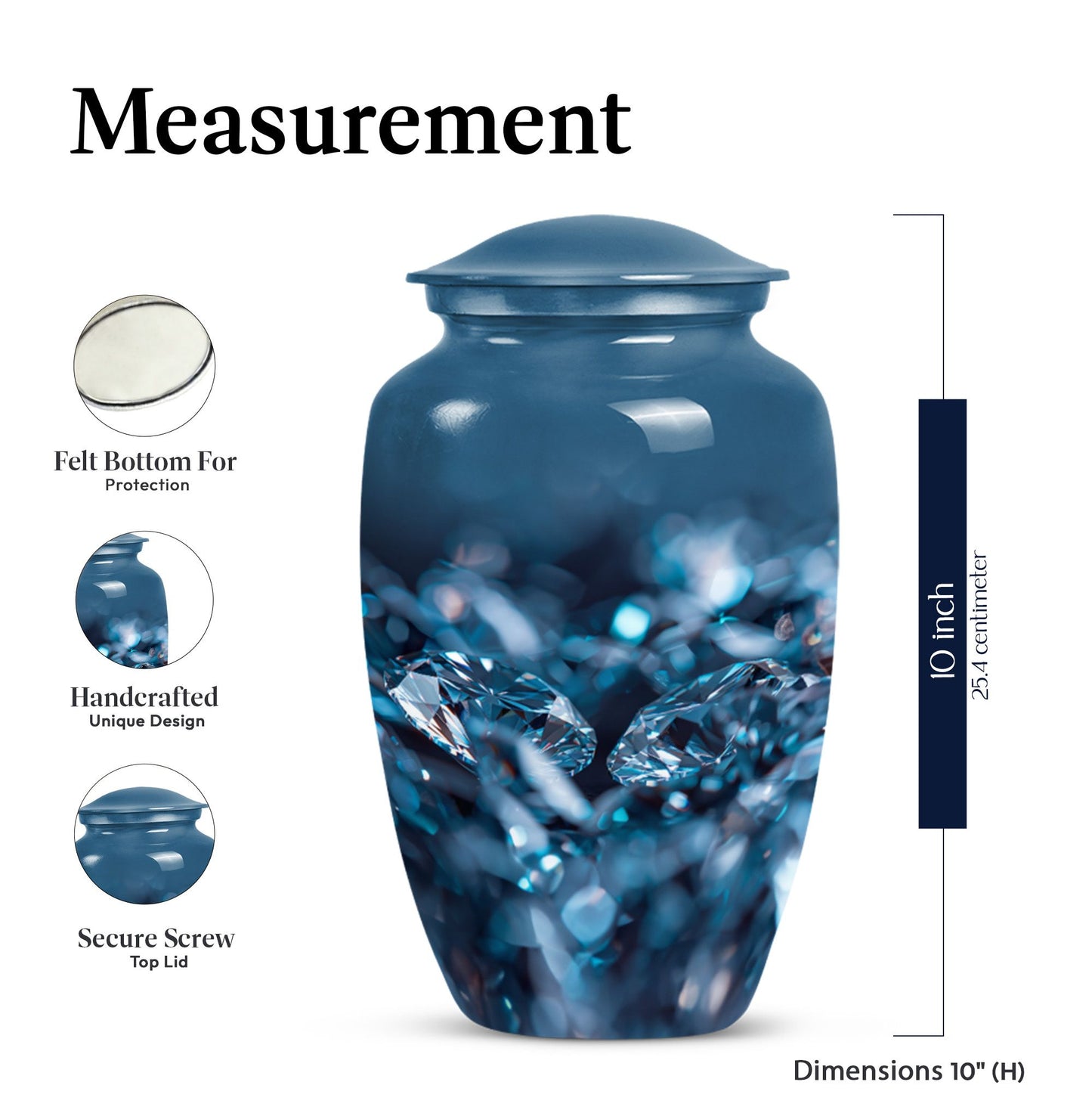 diamond urn for memorial burial