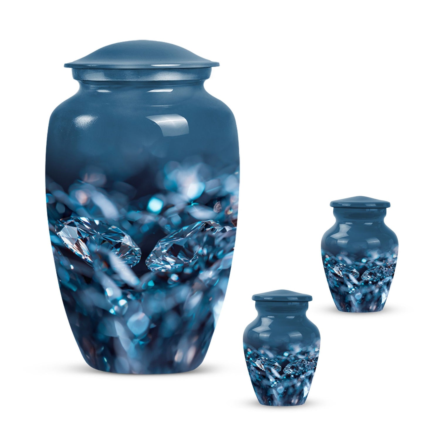 diamond urn for memorial burial