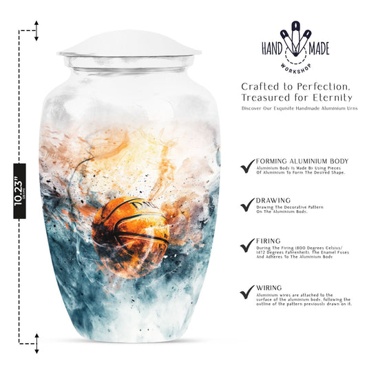 basketball memorial urn for men ashes.