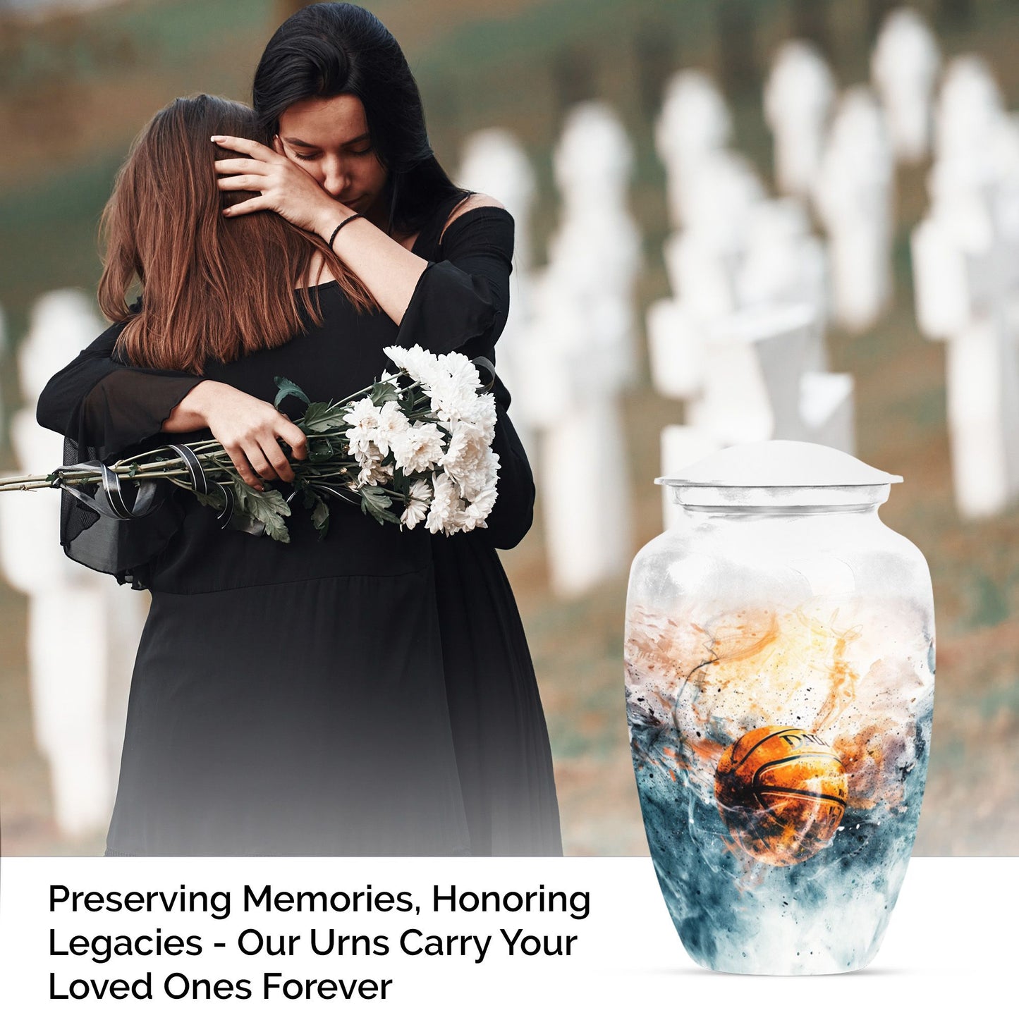 basketball memorial urn for men ashes.