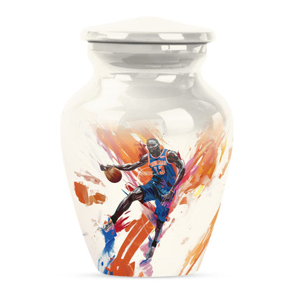 classic abstract basketball urn for memorialization.