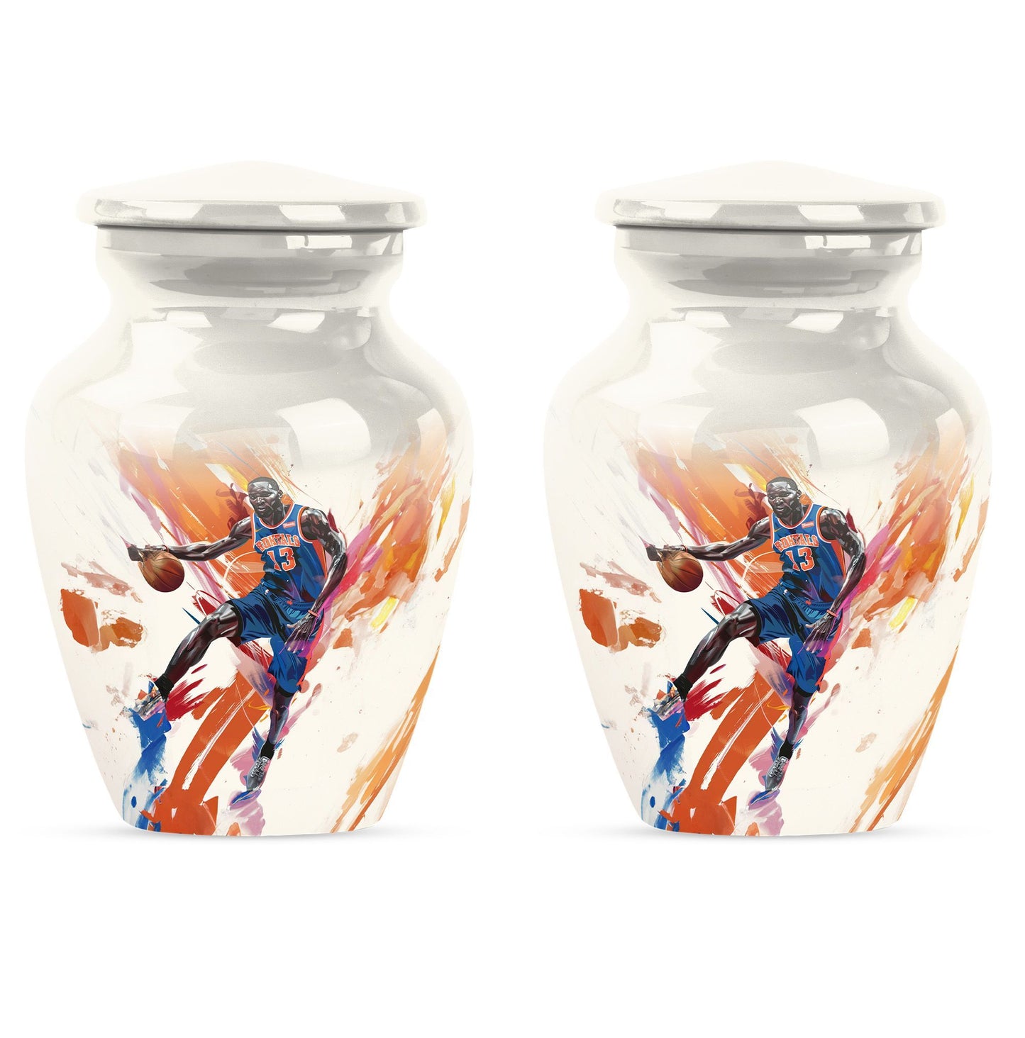 classic abstract basketball urn for memorialization.
