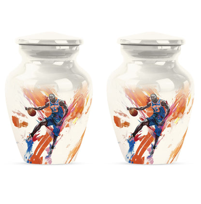 classic abstract basketball urn for memorialization.