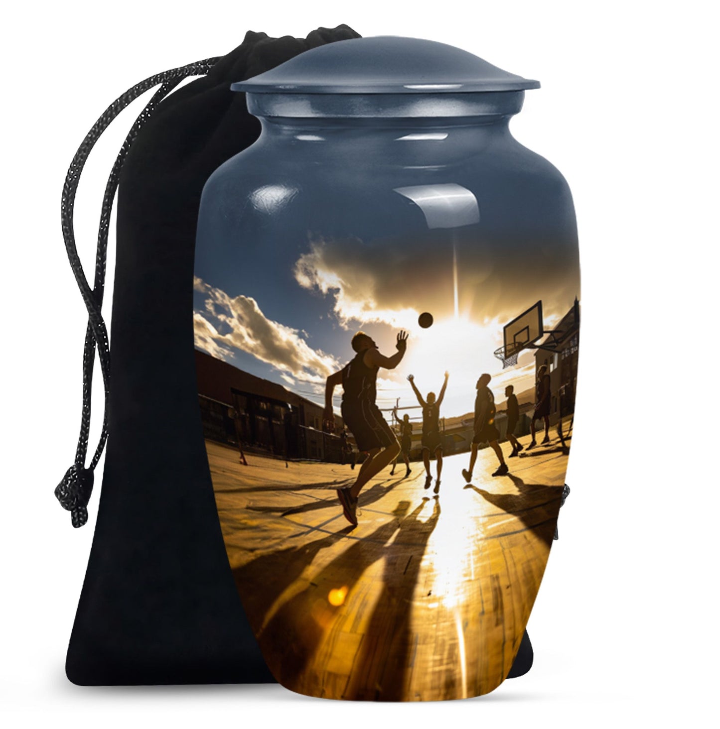 classic basketball urn for women's ashes.