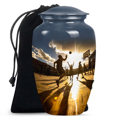 classic basketball urn for women's ashes.