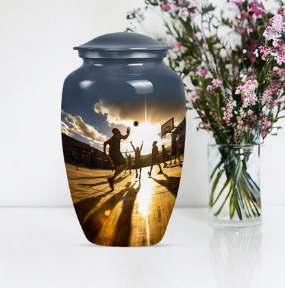 classic basketball urn for women's ashes.