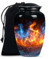 Classic fire urn, 10-inch aluminum memorial urn for ashes