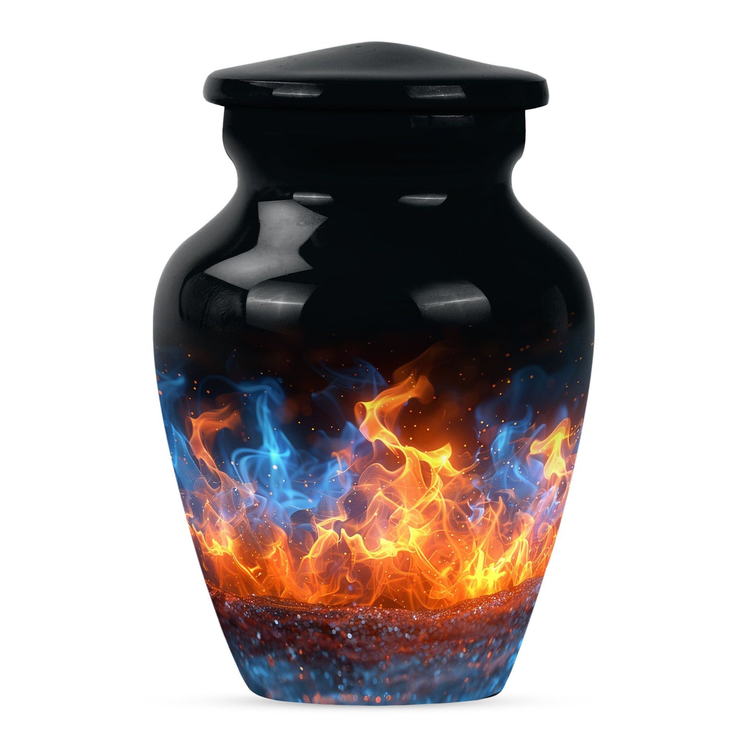 Classic fire urn, 10-inch aluminum memorial urn for ashes