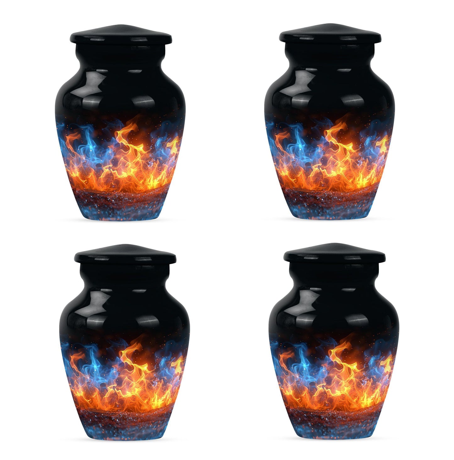 Classic fire urn, 10-inch aluminum memorial urn for ashes