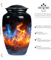 Classic fire urn, 10-inch aluminum memorial urn for ashes