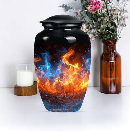 Classic fire urn, 10-inch aluminum memorial urn for ashes