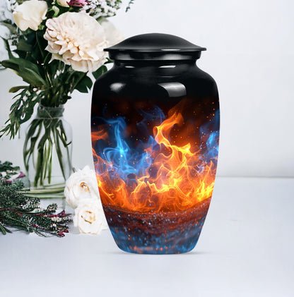 Classic fire urn, 10-inch aluminum memorial urn for ashes