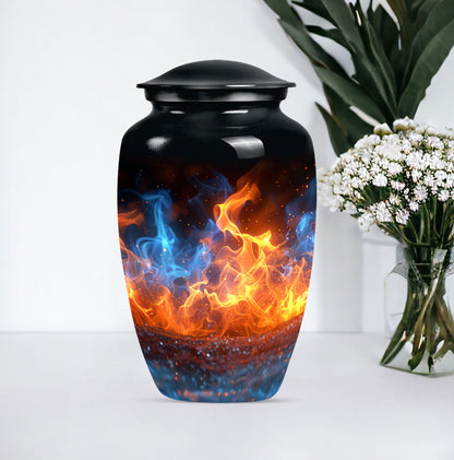 Classic fire urn, 10-inch aluminum memorial urn for ashes