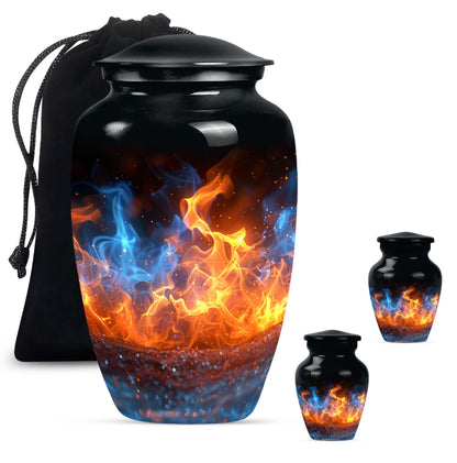 Classic fire urn, 10-inch aluminum memorial urn for ashes