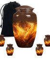 classic fire urn for cremation, with personalized engraving