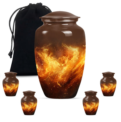 classic fire urn for cremation, with personalized engraving